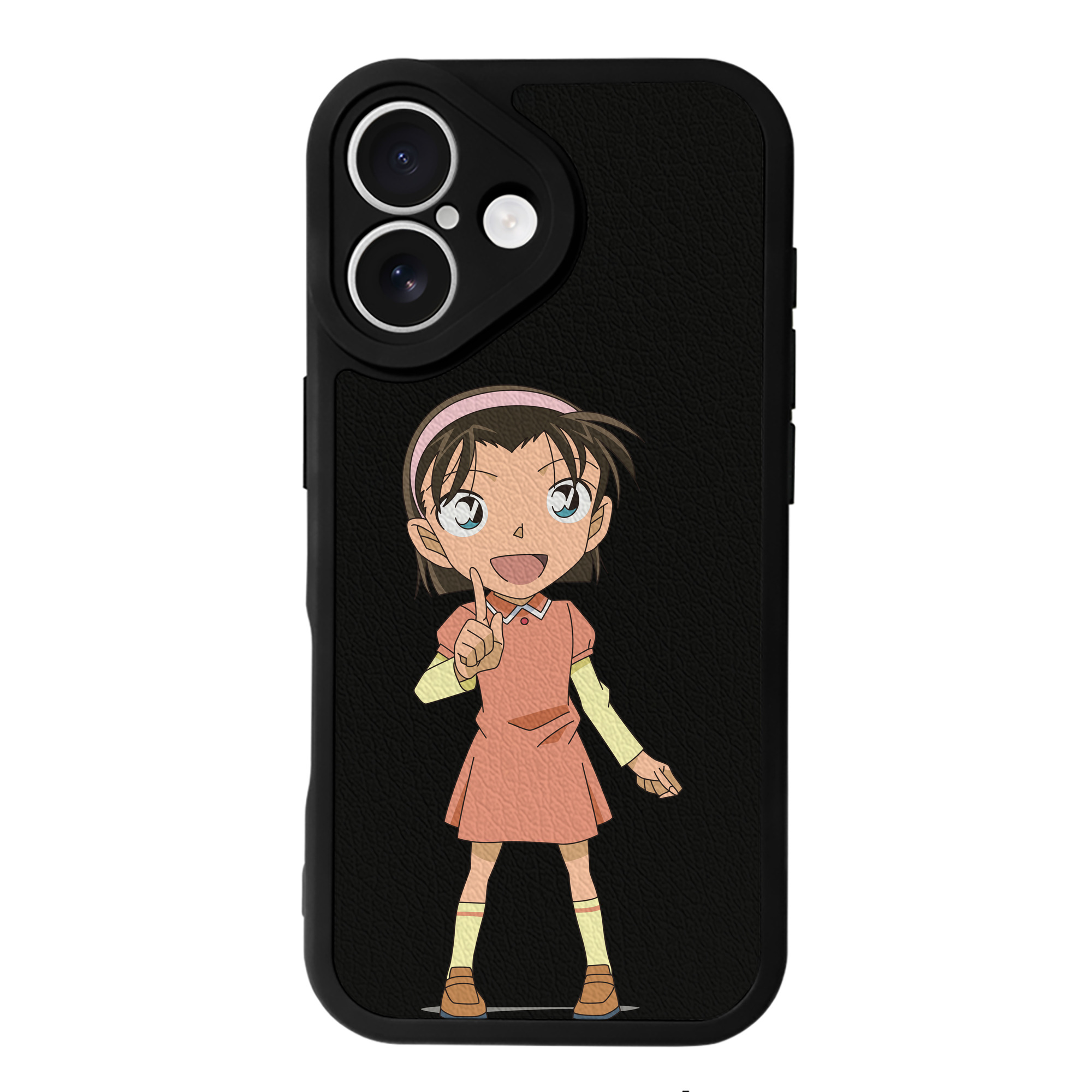 （画像用） 名探偵コナン 吉田 歩美 よしだ あゆみ Detective Conan my Yeager 【iPhone 16シリーズ対応】シリコンスマホケース（レザー調） 材質：シリコン